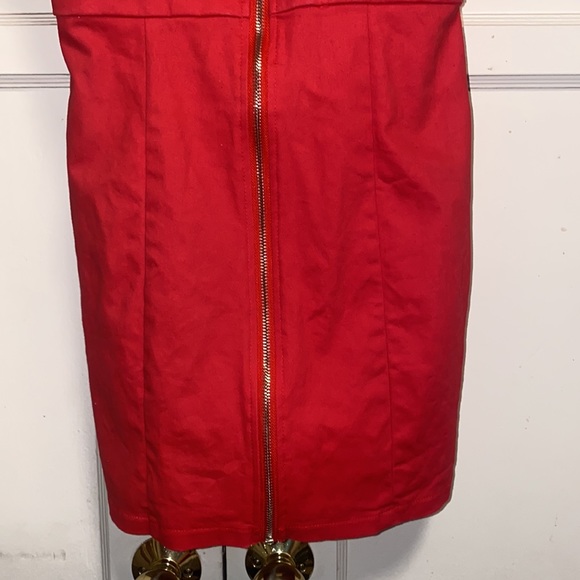 Forever 21 Small Red Zip Up Over Shoulder Red Dress - Picture 7 of 9
